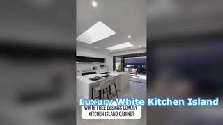 Gabinete de isla de cocina de lujo de diseño libre blanco