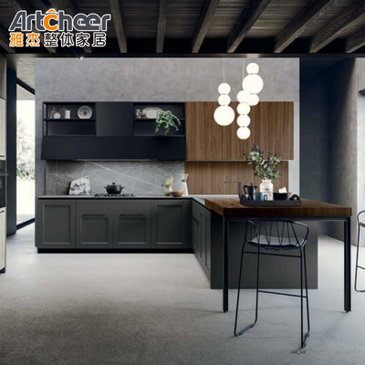 comprar Armarios de cocina de diseño de madera sólida en color de madera de nuez para la durabilidad fabricación en línea