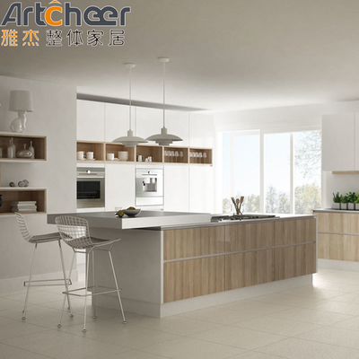 comprar Embalaje de correo Gabinete de cocina de estilo de madera con accesorios de isla y armario hecho fabricación en línea