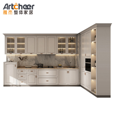 comprar Alta Durabilidad Armarios de cocina de estilo Shaker Blanco / Azul puro fabricados por Vietnam fabricación en línea