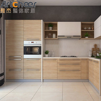 comprar Armarios de cocina de madera maciza personalizados con encimera de acrílico puro fabricación en línea