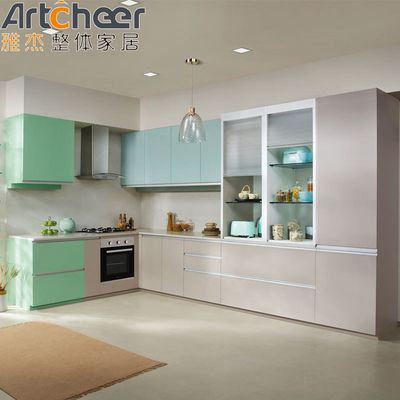 comprar Armarios de cocina modulares con borde de escritorio laminado Bullnose en blanco australiano fabricación en línea