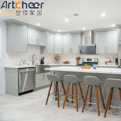 comprar El estilo americano está listo para montar el estilo de la cocina modular de madera sólida fabricación en línea