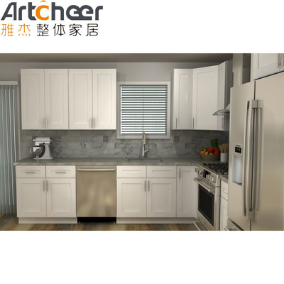 comprar Gabinete de cocina de paquete plano asequible con material de puerta HPL / HPDL y diseño personalizado fabricación en línea