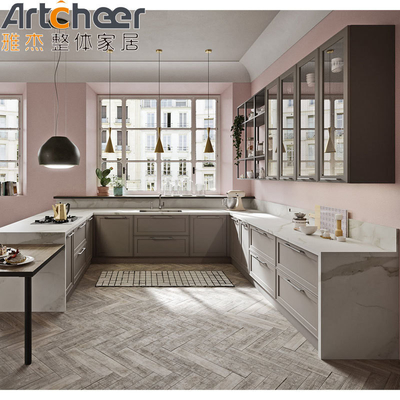 comprar Armarios de estilo italiano Armario de cocina de madera maciza con grado de material E1 y original fabricación en línea