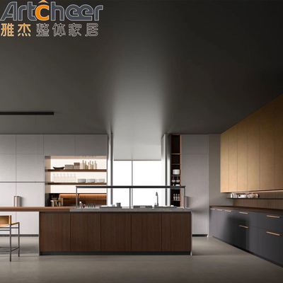 comprar Gabinete de cocina italiano de diseño moderno de alta gama Laca y acabado laminado fabricación en línea