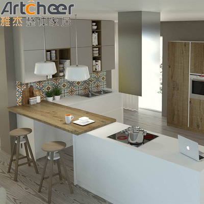 comprar Tamaño personalizado Muebles de cocina de estilo europeo en madera contrachapada con armario modular fabricación en línea