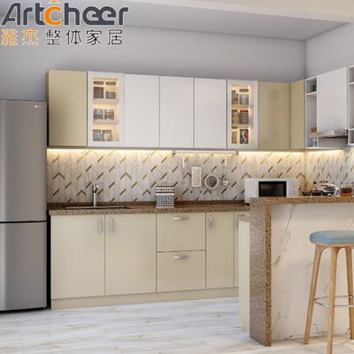 comprar Market Oak Cuadro gabinete de cocina con diseño en forma de U con puerta de cartón de partículas y organizador fabricación en línea