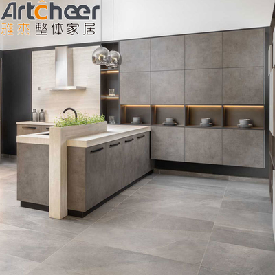 comprar Set de gabinete de cocina italiano moderno con encimera de acero inoxidable y diseño modular fabricación en línea
