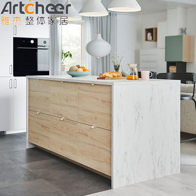 comprar Base del fregadero Islas de cocina personalizadas Mesa con cajones de madera maciza y piedra de cuarzo fabricación en línea