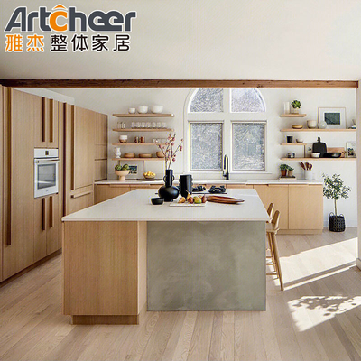 comprar Unidades de cocina contemporáneas de alto brillo gabinetes de madera de nuez americana gabinete de chapa fabricación en línea