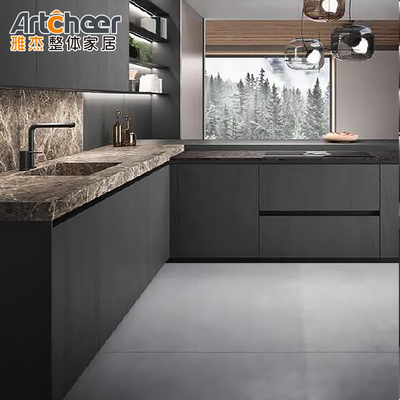 comprar Gabinete de cocina RTA completo de nuez estilo europeo lujo madera negra diseños EE.UU. Italia fabricación en línea