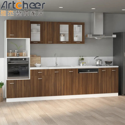 calidad  Particle Board Kitchen Cabinets in Industrial Style with Artificial Quartz Countertop fábrica