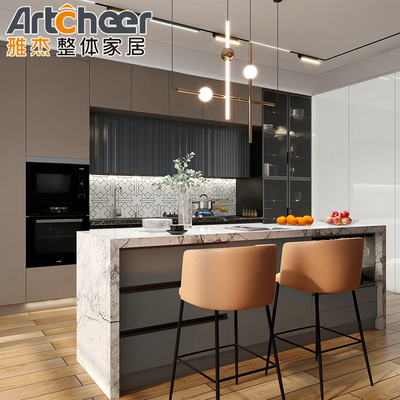 comprar Armarios de cocina de diseño tradicional a prueba de agua con encimera de borde abovedada de radio fabricación en línea