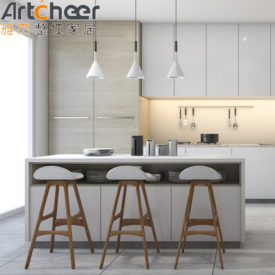comprar Armario de cocina de alto almacenamiento con isla en diseño minimalista Modular / RTA o personalizado fabricación en línea