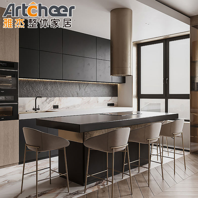 comprar Armarios de cocina de madera de diseño contemporáneo con mesa de isla y material de grado E1 fabricación en línea