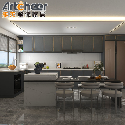 comprar Armario de cocina modular personalizado Laca en blanco y negro para muebles de cocina fabricación en línea