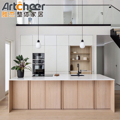 comprar Armarios de cocina modulares para cocinas pequeñas Diseño de gabinetes de almacenamiento de madera sólida fabricación en línea