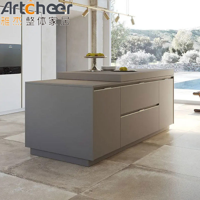 comprar Cesta de cajones y mesa de isla Material de grado E0 Gabinete de cocina personalizado con marco de acero fabricación en línea