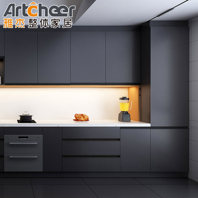 comprar Estilo de diseño contemporáneo Gabinete de cocina moderno de MDF con bisagras ocultas y almacenamiento inteligente fabricación en línea