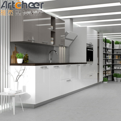 comprar Muebles de estilo de lujo inteligente Set de la isla blanca Melamina Modular Laca gabinete de cocina fabricación en línea