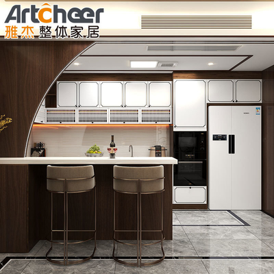 comprar Armarios de cocina de laca blanca moderna hechos con acabado mate y material de grado E1 fabricación en línea