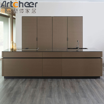 comprar Cabinet de cocina de placa de PVC diseño modular con tamaño personalizado piedra de cuarzo fabricación en línea