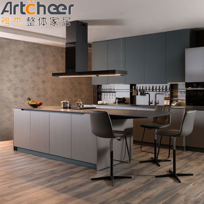 comprar Muebles de cocina modulares de madera contrachapada modernos y elegantes listos para ensamblar en negro fabricación en línea