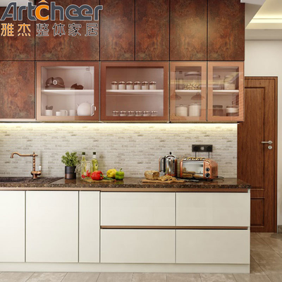 comprar Armarios de cocina de estilo americano con diseño contemporáneo y construcción de madera sólida fabricación en línea