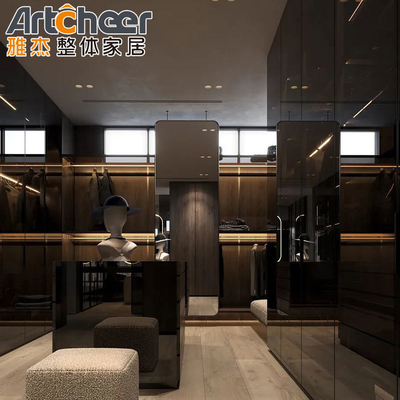 comprar Muebles de dormitorio de madera de diseño moderno con puerta de vidrio y armarios fabricación en línea