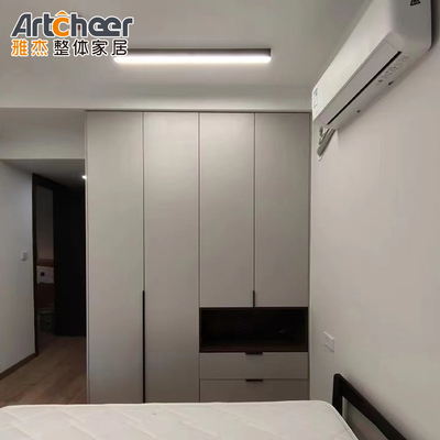 comprar Villa moderna deslizante Alimirah Combinación de vidrio de madera Armario de ropa organizador fabricación en línea