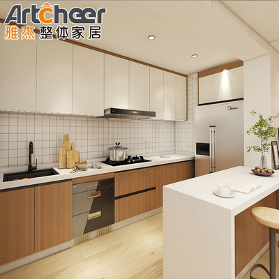 comprar Mejore su cocina con el conjunto de gabinetes de cocina acrílicos de mesa de la mano de un toro laminado fabricación en línea