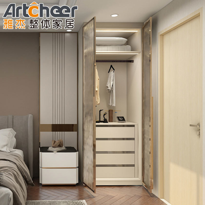comprar Moderno estilo de pared de madera caminar en el armario sistema de armario de almacenamiento para el diseño de dormitorio fabricación en línea