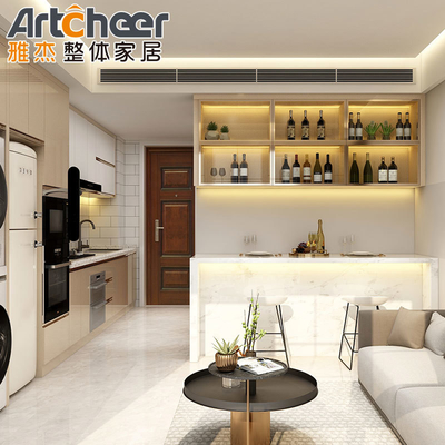 comprar Muebles de cocina de chapa de madera personalizados con isla de diseño duradero y moderno fabricación en línea