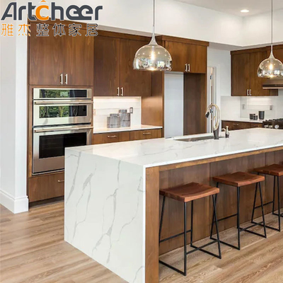 comprar Armarios de base estilo moderno armario de cocina clásico con acabado de chapa de madera sólida fabricación en línea