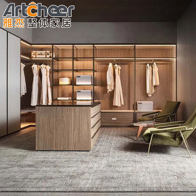 comprar Muebles de dormitorio estilo de diseño moderno Cuadro de aluminio Estante de vidrio tapa para el armario fabricación en línea