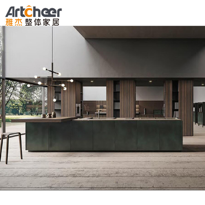 comprar Diseño de la isla de la forma de L gabinetes de cocina modulares funcionales fabricación en línea