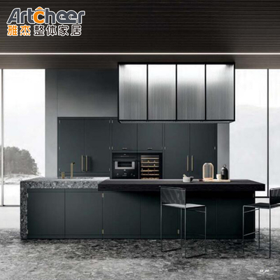 comprar Gabinete de cocina de madera maciza en tamaño personalizado con contenedor de residuos y diseño modular fabricación en línea