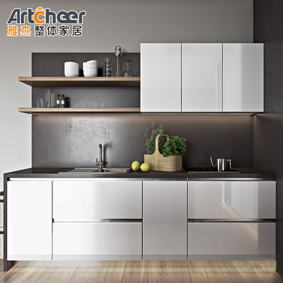 comprar Chennai Casa moderna de lujo diseño de la pared I forma gabinete de cocina conjunto completo de tablero de melamina fabricación en línea