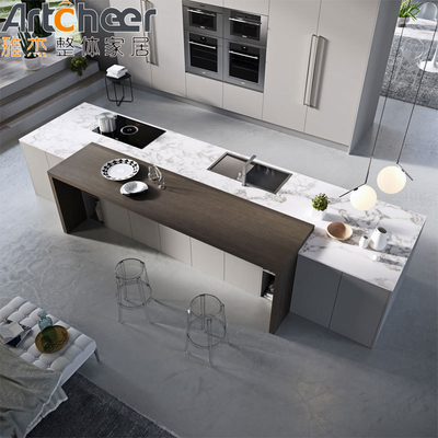 comprar Gabinete de cocina moderno de diseño italiano en madera contrachapada y acabado de laca fabricación en línea
