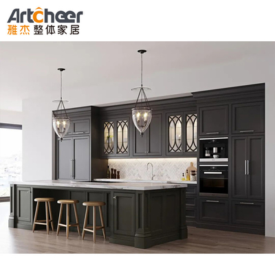 comprar Gabinete de cocina de diseño contemporáneo con estantes ecológicos de grado E1 fabricación en línea