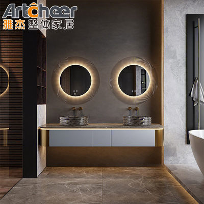 comprar Muebles de baño de doble fregadero de lujo para baño moderno y elegante fabricación en línea