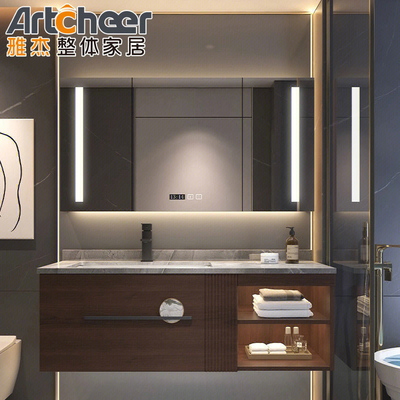 comprar Unidades de baño rectangulares impermeables con lavabo y gabinete lateral fabricación en línea