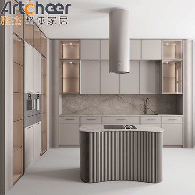 Armarios modulares de cocina con material de madera sólida y conjunto completo de Cucina