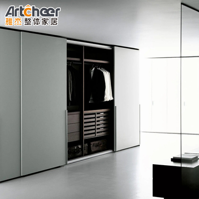 Muebles de dormitorio Ropa blanca moderna Armario con almacenamiento Diseño de pared Puerta corredera