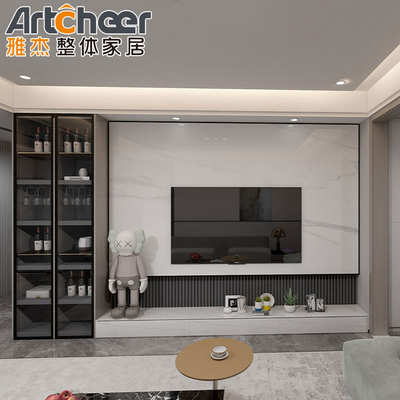 Tamaño personalizado de diseño moderno 85 pulgadas de madera TV Stand Unidad de pared para muebles de sala de estar